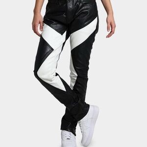 Black and White Leather Pants